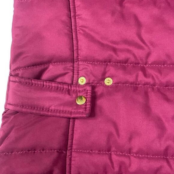 Crown & Ivy Puffer Vest Fuchsia Navy Zip Pockets Adjustable Straps Women Small - Picture 9 of 12